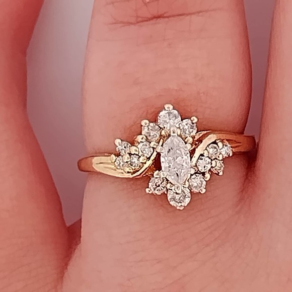 14K Diamond Wedding Engagement Ring REAL DIAMONDS - Picture 8 of 12